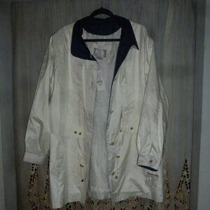 NEW Vintage CBO New York Long Lined w/Adjustable waist  Rain Coat. Women's 1XL
